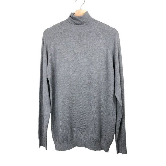Zara Gray Long-sleeve Turtleneck Knit Top Size Medium NWT - Picture 1 of 8